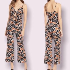 Leith Tie Front Jumpsuit in Floral